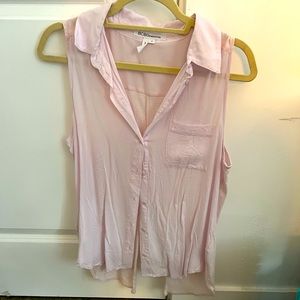 BCBG pale pink sleeveless blouse